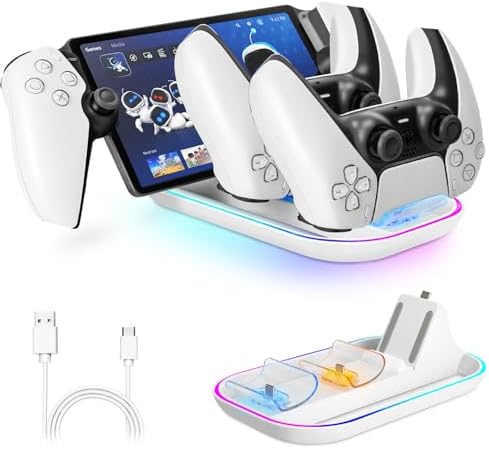 Charging Stand for PS Portal, RGB Portable Charge Dock Station Compatible with Protective Cover, Charge Holder with Indicator Light and USB-C Cable Charging Stand for PS Portal, RGB Portable Charge Dock Station Compatible with Protective Cover, Charge Holder with Indicator Light and USB-C Cable