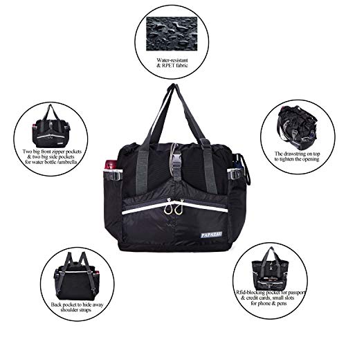 PAPAZAU Rfid Travel Tote Bag 40L Convertible Beach Tote Backpack