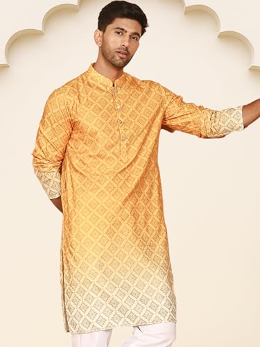 Image of Jompers Men's Ombre Pure Cotton Straight Kurta