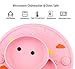 Baby Divided Plate Silicone- Portable Non Slip Child Feeding Placemat Suction Plate for Children Babies and Kids Dinner Plate Microwave Dishwasher Safe