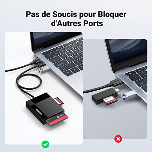 UGREEN USB C Lecteur Carte SD MicroSD CF MS Adaptateur Compact Flash 4 en 1 – vue 7