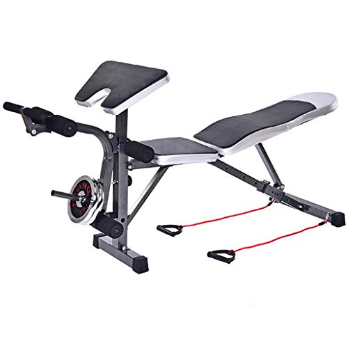 ZJFHEYUO Banco con Mancuernas, Press de banca para Fitness en casa, Tabla supina para pájaros, Equipo de Abdominales, Press de banca con Barra, Banco de Pesas