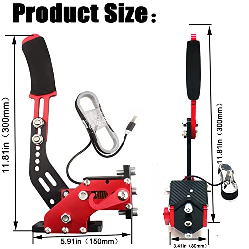 Image of Obokidly Upgrade USB Handbrake Support G920 Compatible with Xbox ONE /Xbox ONE S for Simracing Game Sim Rig ; and Suitable for PC (Red-2)