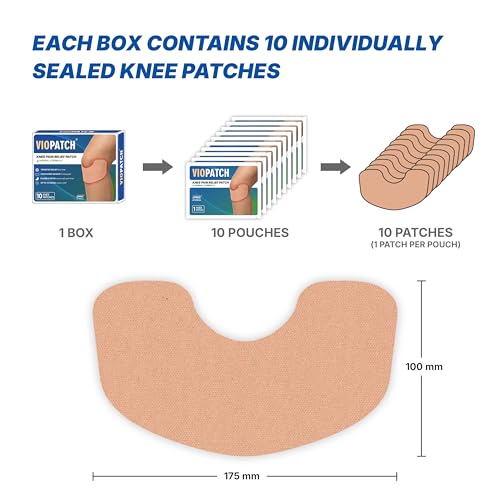 Image of Viopatch Knee Patch for Pain Relief - Pack of 10 | Instant & Long Lasting Relief from Knee Pain | All Natural Ingredients | No Side Effects