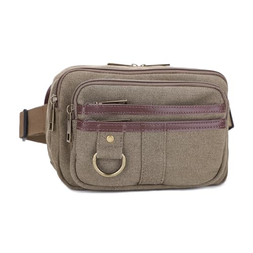 JESSIE & JAMES Klamath Canvas Concealed Carry Belt Bag, Adjustable Crossbody Fanny Packs for Men Women OLIVE