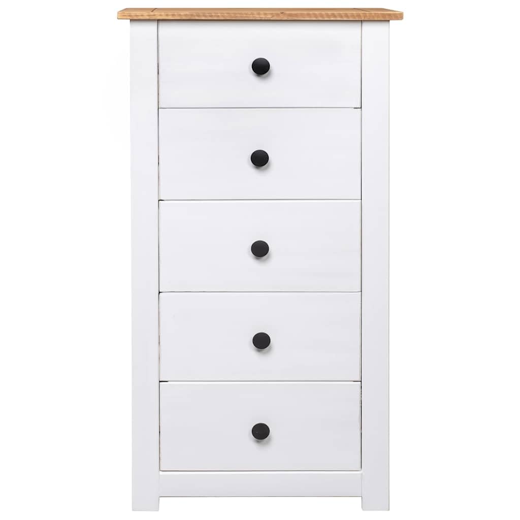 Credenza Bianca 46x40x89 cm in Legno Massello di Pino Panama