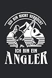  Ich Bin Nicht Verrückt Ich Bin Ein Angler: Notizbuch mit 120 Seiten liniertem Papier (6x9 Zoll, ca. DIN A5 / 15.24 x 22.86 cm) Verrückter Angler Angelsport Spruch Angel Urlaub Berge See