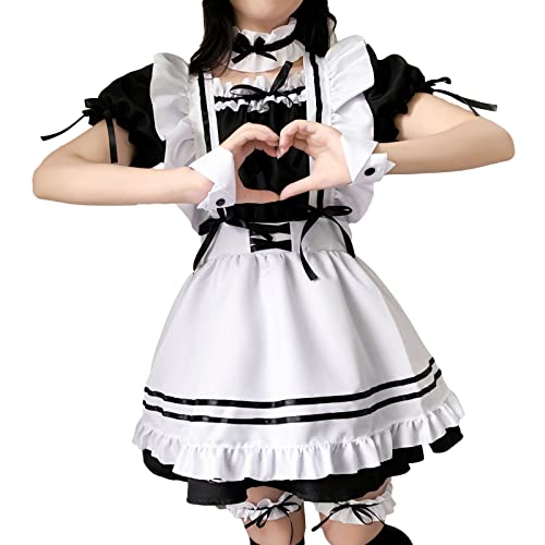 COCONEEN French Maid Outfit Anime Girl Cosplay Costumes Maid Dress Halloween 0