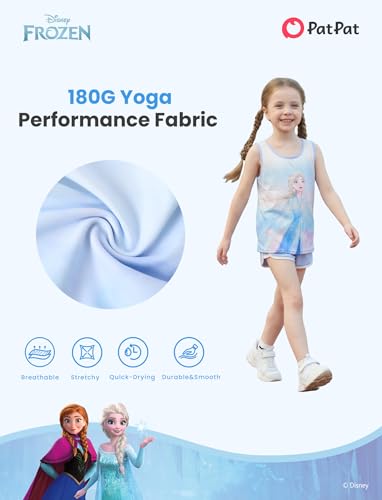 Image of Disney Stitch丨 Frozen丨 Minnie Mouse丨Princess丨Winnie Tank Top+Dolphin Shorts Girls Outfits Workout Athletic Set Summer