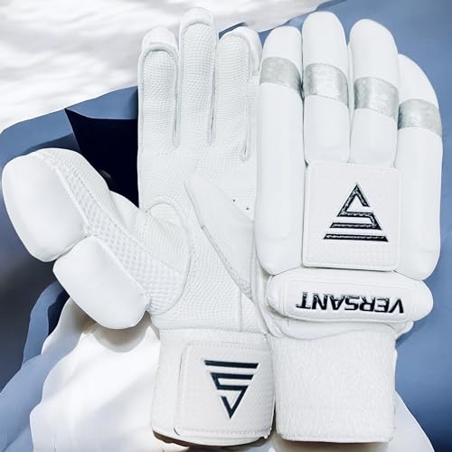 Image of VERSANT PRO DG Cricket Batting Gloves (PITTARD Leather Palm White, Men Size, Left Handed)