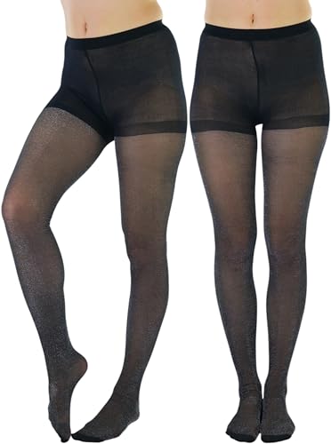 Image of ToBeInStyle Women's Shine & Shimmer Metallic Pantyhose Opaque Lurex Tights