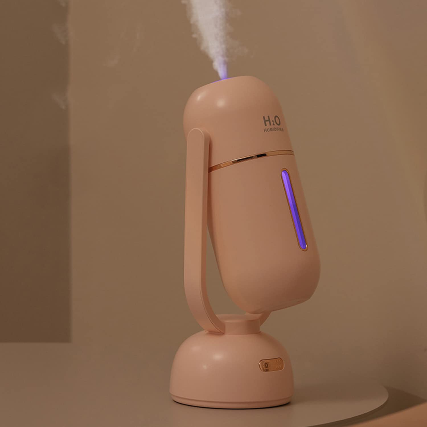Nawilżacz - przenośny mini nawilżacz ze światłami LED, przenośne powietrze USB Ultra cichy, odpowiedni dla dzieci, wnętrz, sypialni, biura, samochodu (różowy)