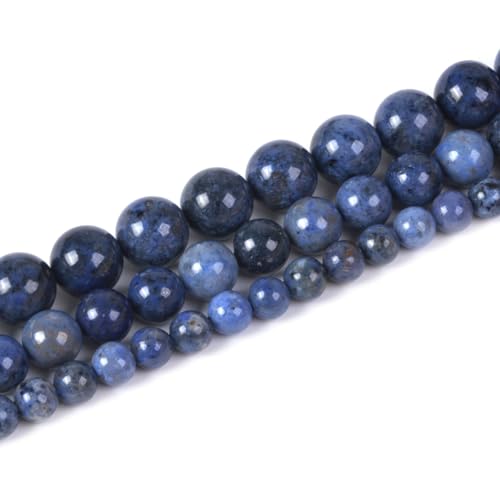 Blue Dumortierite 8mm Gemstone Round Loose Strand Beads for DIY Necklace Bracelet Jewelry Making 15 Inch
