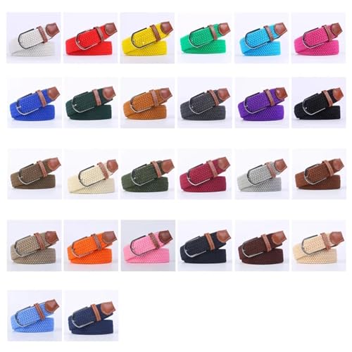 Decorative Belt 2.5cmx100cm /3.3cmx107cm Unisex Belt Casual Knitted Pin Buckle Belt Woven Canvas Elastic Braided Stretch Belts For Women for Country Concert Outfit(3.3cmX107cm,Camel)3