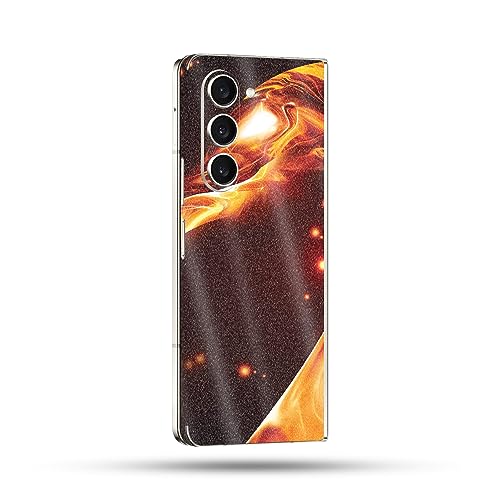Image of MightySkins Glossy Glitter Skin Compatible with Samsung Galaxy Z Fold 5 Full Wrap - Flaming Dragon | Protective, Durable High-Gloss Glitter Finish | Easy to Apply & Change Styles | Made in The USA