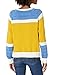 Cable Stitch Women's Colorblock Boxy Pullover Sweater Top - Crewneck Long Sleeve Casual Lightweight Cotton Knitwear (Medium, Multi-Marigold)