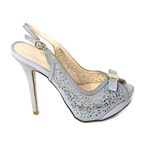 SKOS Silver High Heel Court Sandals Cover