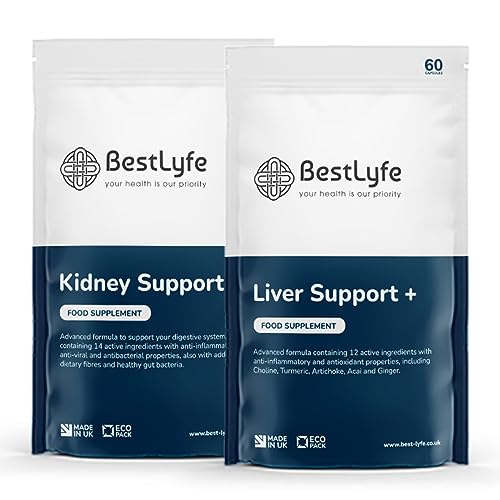 BestLyfe Liver & Kidney Nutritional Support | 120 Capsules | Lactobacillus Acidophilus | Cranberry | Digestive Supplements | BestLyfe Vitamins | UK Made