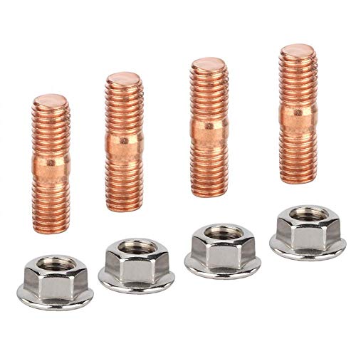 Qiilu Exhaust Stud Kit, Intake Manifold Extended Stud Studs Bolt Kit M10X1.50 Thread T3 T4 T6 Turbo Stud Kit Flange Nuts #TOP7