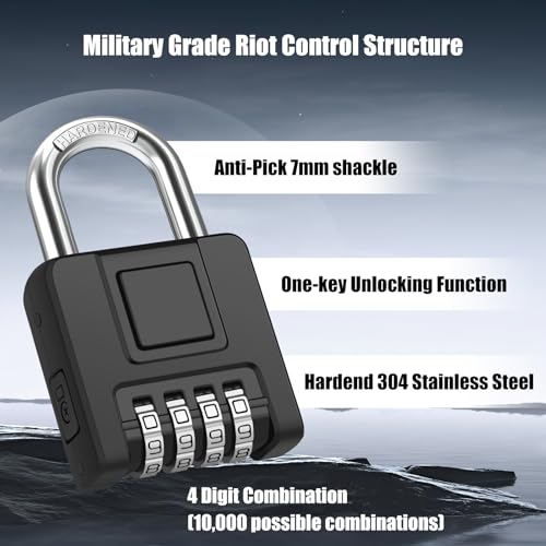 Cadenas extérieur pour clôture et outils protection météo robuste à code