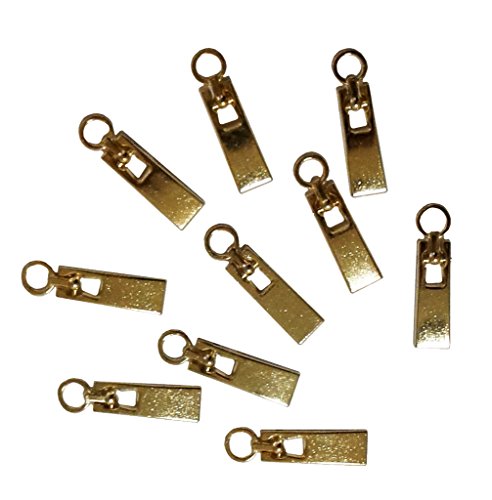Zip Poignées F008 GOLD : lot de 10 attaches avec oeillet et petites étiquettes dorées