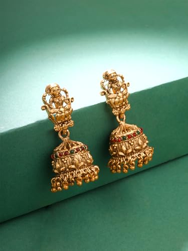 Yellow Chimes Jewellery Set for Women and Girls Golden Temple Jewellery Set Traditional | Gold Plated Choker Necklace Set | Antique Jewellery Birthday Gift for Girls & Women Anniversary Gift for Wife