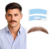 LiTuVoGue Fake Beard& Mustache, Men's Realistic Invisible Lace False Facial Hair (A-Brown)
