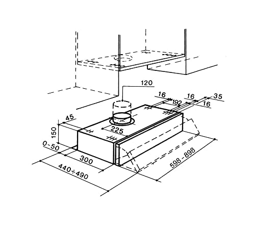 FABER S.p.A. 2152 SRM LG A90 Integrato Grigio, Acciaio inox 370 m³/h - 2