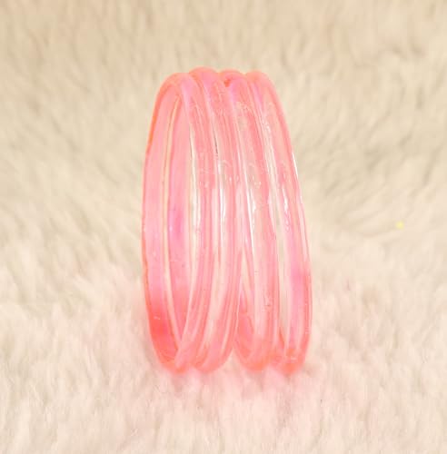 Image of STYOLLO Viral Jelly Plain Transparent Glass Kada Set For Women & Girls | Kanch Kada For Girls | Daily Ethnic Traditional Jewelry | Glossy Classic Fashion Kangan For Wedding, Festive & Parties - Set Of 4