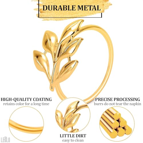 Leglo 20 Pcs Gold Fall Napkin Rings thumb #2