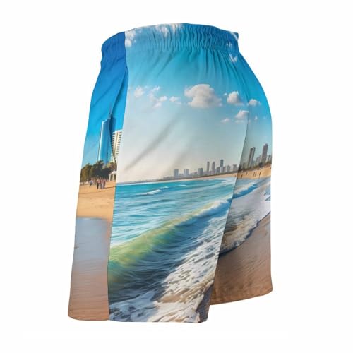 Tel Aviv Israel Men's Swim Trunks Quick Dry Hawaii Board Shorts Bathing Suits Beachwear with Mesh Lining4