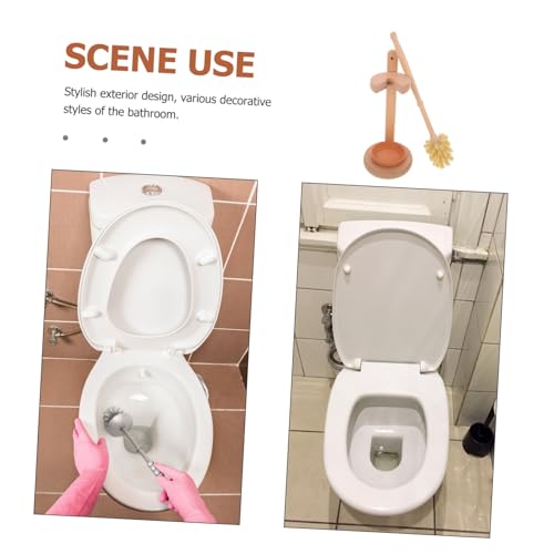 Brosse WC avec manche long et stockage stable en support céramique - 6
