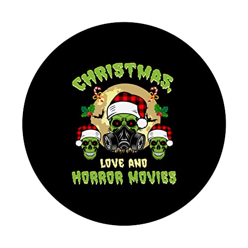 Horror Film Zombie Evil Santa Christmas Love Horror Movie PopSockets Swappable PopGrip, Black - Image 3