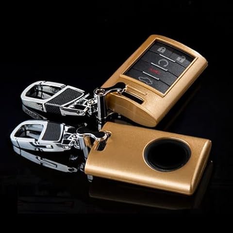 Zorratin Metallic Pearl Color Key Cover + Metal Keychain for Cadillac ATS CTS DTS XTS or Chevrolet Corvette C7 (1 Set consisting of 1 Key Chain+ 1 Cover) Cover