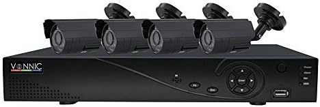 VONNIC DVR Kit DK4-C3404CM-HDD 4 Channel 4xBullet CMOS 960H/120FPS with 500GB Hard Disk, Black