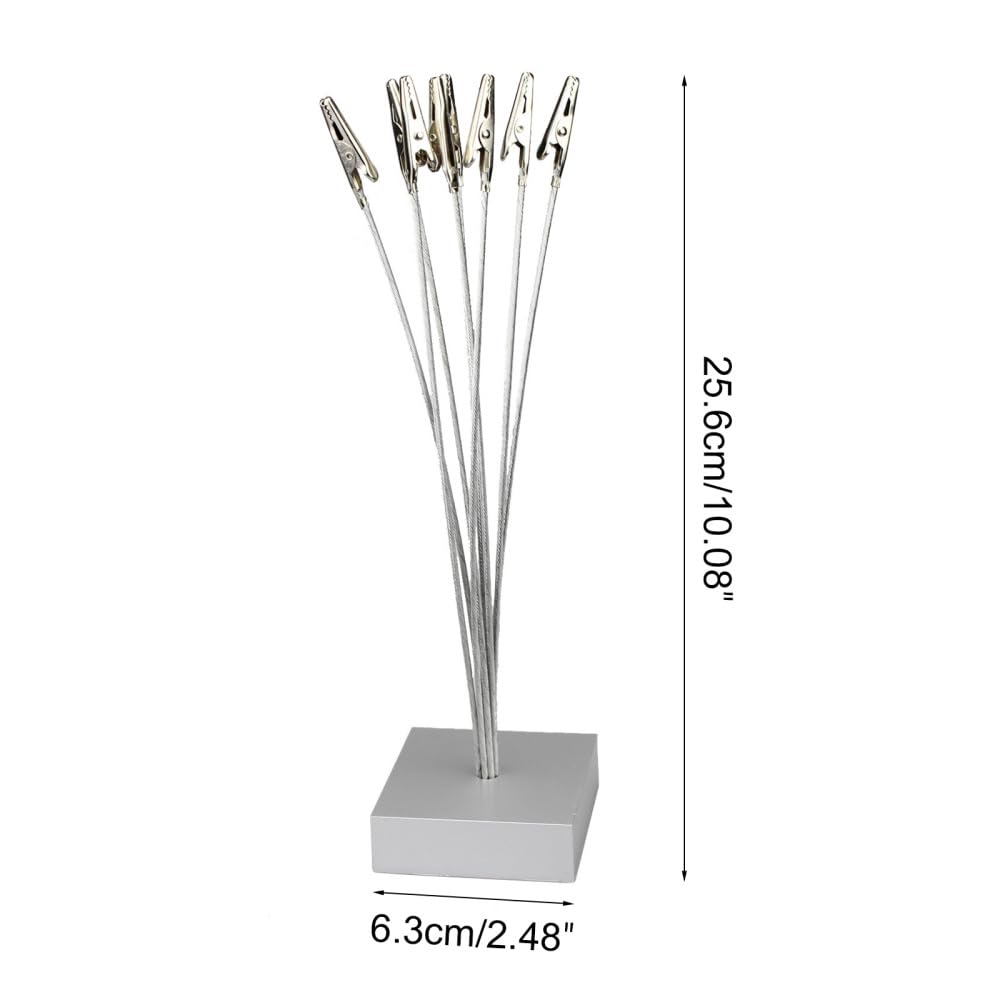 Supporto per Cornice da Scrivania, Portafoto a 8 Rami con Albero Genealogico, Porta Biglietti d'Auguri a Coccodrillo Clip per Casa, Ufficio, Matrimonio, Festa, Decorazione Natale