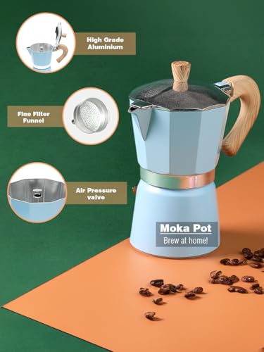 Image of Moka Pot (300 ML) - Coffee Maker Machine for Home - Stainless Steel, Anti Rust, Anti Corrosion Coffee Machine - Espresso Coffee, Cappuccino Coffee - Mocha Pot Coffee Machine