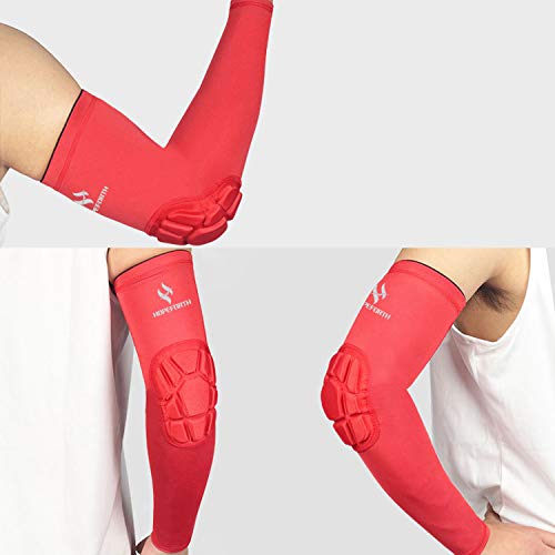 HOPEFORTH 2PCS Padded Elbow Sleeves Compression Arm Protective Support