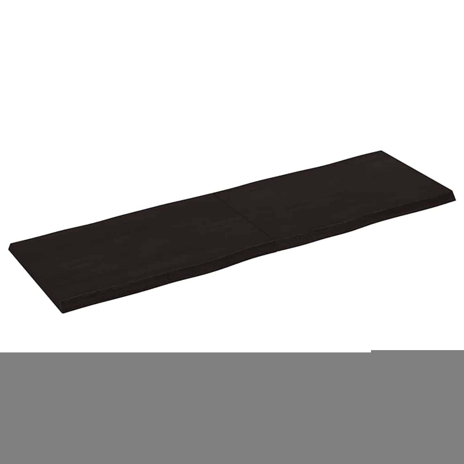 Piano Tavolo in Rovere Massello, Pieghevole con Bordo Vivo, 160x50x(2-4) cm, Finitura Scura, per Rinnovo Tavolo Casa e Ufficio