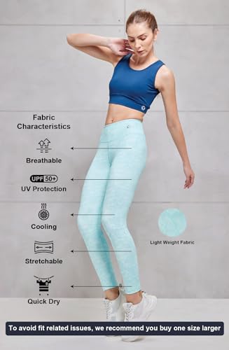 Image of TECHNOSPORT Womens Skinny Fit Activewear Tights for Running, Gym, Sports and Regular Use, Antimicrobial and Printed