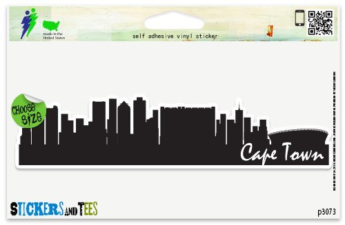 Cape Town Skyline Vinyl Car Bumper Window Sticker 4" x 1"
