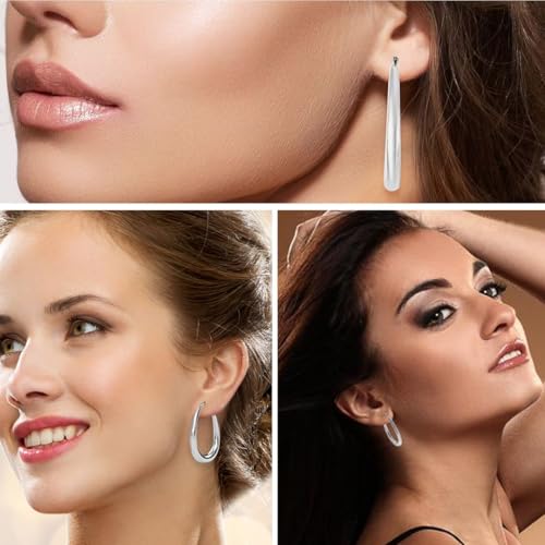 Stainless Steel Hoop Earrings for Women Trendy - Stainless Steel Earrings for Women Fashion Jewelry - Dangle Statement Unique Cute Engagement Anniversary Birthday Gifts for Her2