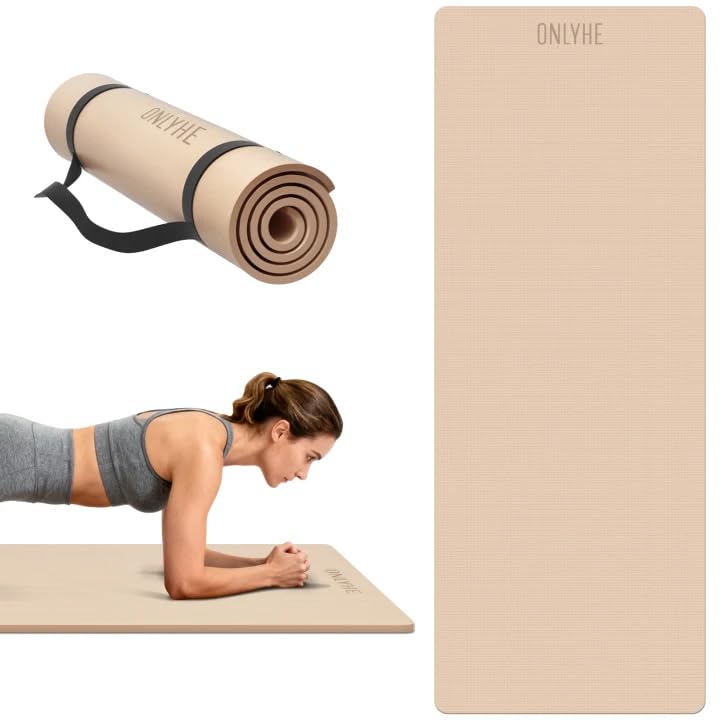 Yoga Mat Extra thick 8mm Exercise mat Soft Lightweight TPE Fitness Mat with strap High Elasticity Anti-fatigue non-slip