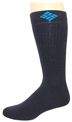 Columbia Men's Wool Crew, Navy, 10-13 Sock Size (Shoe Size 6-12)