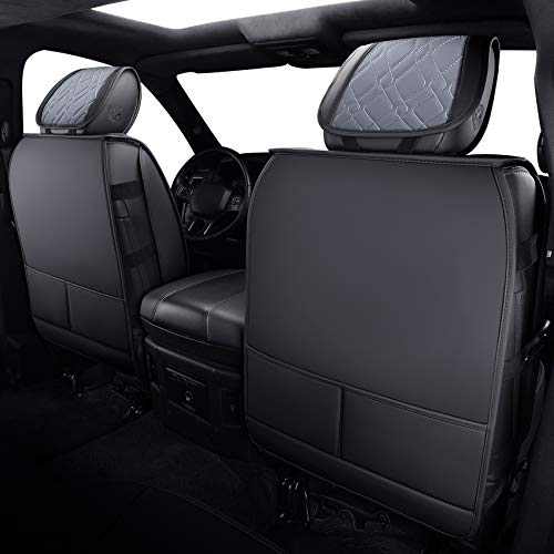 Image of Aierxuan Front Car Seat Covers for Dodge Ram Waterproof Leather(Black-Gray)