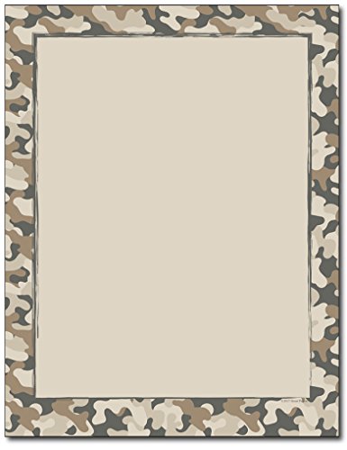 Camo Border Stationery Paper - 80 Sheets