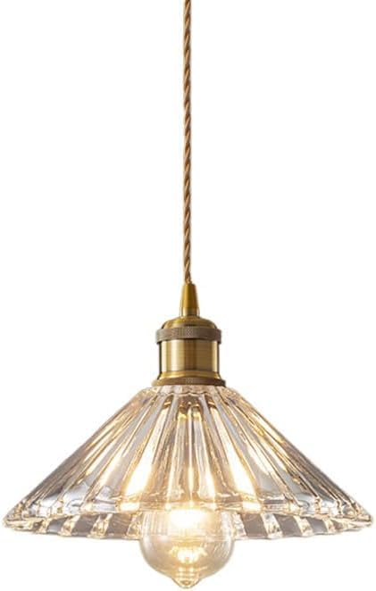 Suspension E27 dorée à hauteur réglable, petite lampe suspendue en verre pour chevet