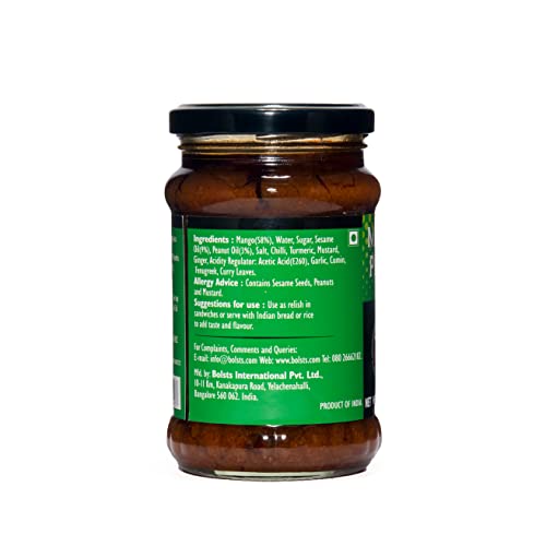 Bolst's Mango Pickle | Fresh Homemade Mango Pickles |Traditional Indian Achar | Authentic Less Oil Pickle | Dry Aam Ka Achaar Home Made With Organic Methods & Preservative Free | 310g