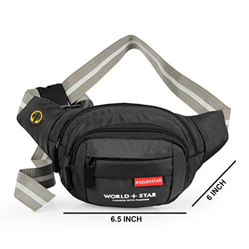 Image of Waist Bag Elegant StyleTravel Pouch Passport Holder with Adjustable Strap Bag (Black)