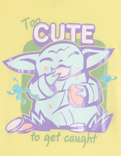 Image of STAR WARS The Mandalorian Grogu Girls T-Shirt and French Terry Shorts Outfit Set Toddler to Big Kid Sizes (4-14-16)